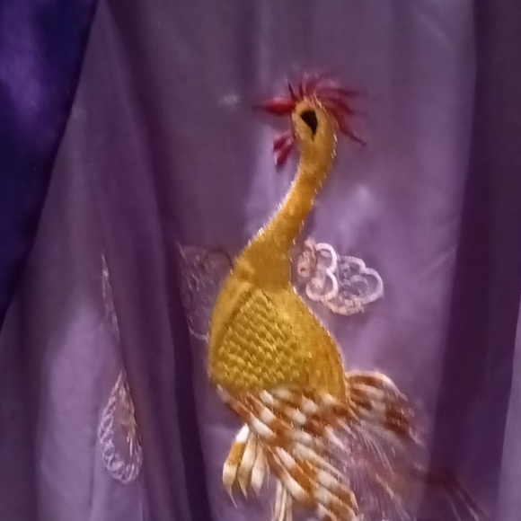 FINAL PRICE Silver Dragon lavender/purple reversible l/s robe w dragons L/XL/FS - Picture 2 of 11